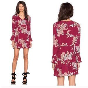 Privacy Please Burgundy Floral Mini Dress